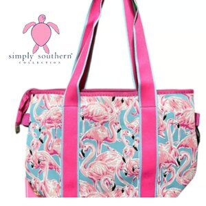 EUC Simply Southern Neoprene Flamingo Medium Purse